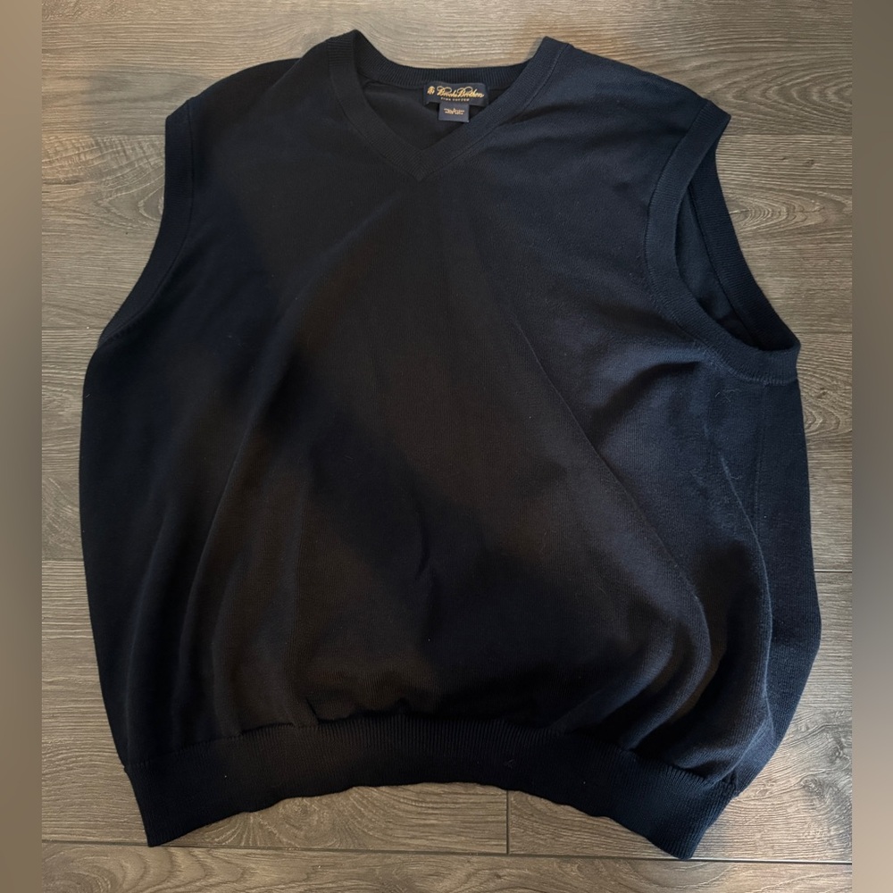 Brook Brothers - Vintage Men's Navy Blue - Pima Cotton Vest - L
